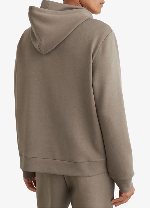 Reiss Dane hoodie met gemêleerd dessin - achterkant 6 donkerbeige