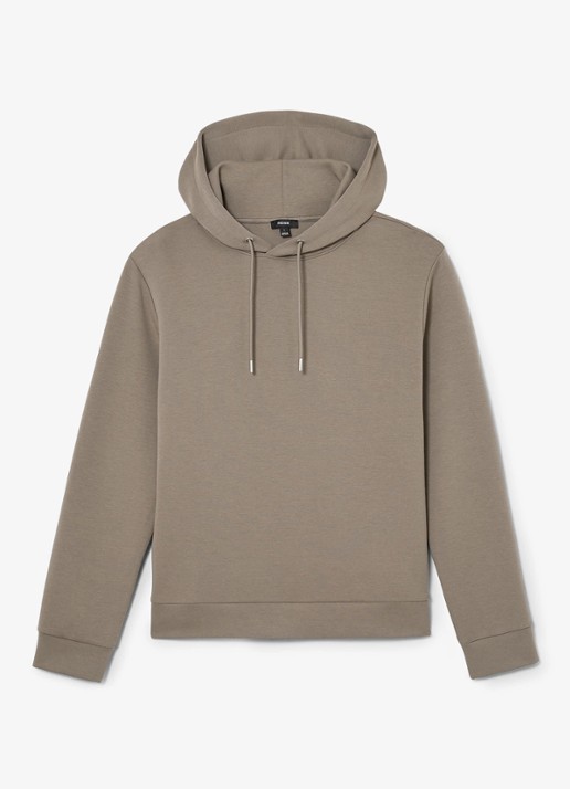 Reiss Dane hoodie met gemêleerd dessin - voorkant 4 donkerbeige