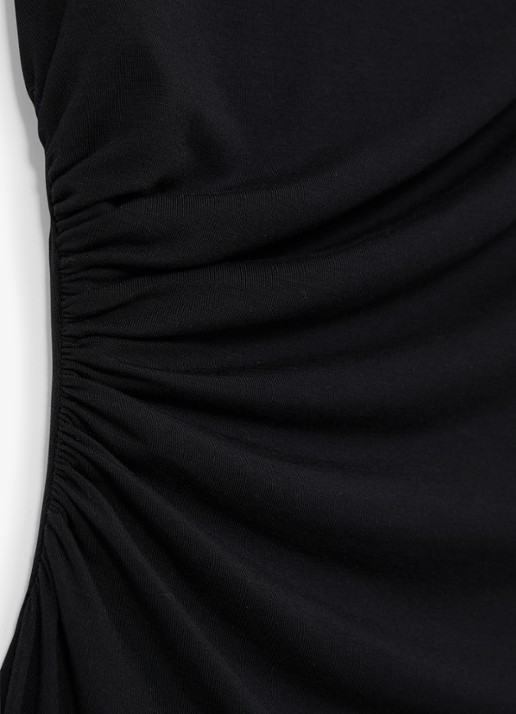 Reiss Dani mouwloze top met gedrapeerd detail - detail 5 black / zwart
