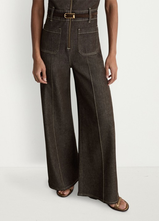 Reiss Danie wide fit jumpsuit van denim