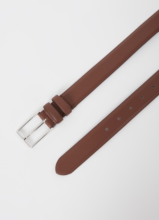 Reiss Dante riem van leer  - detail 2 hazelnootbruin