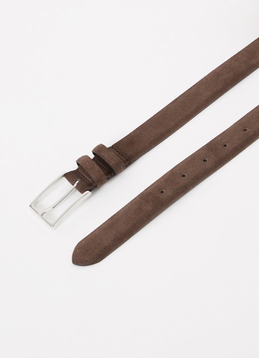 Reiss Dante riem van leer - detail 2 chocoladebruin