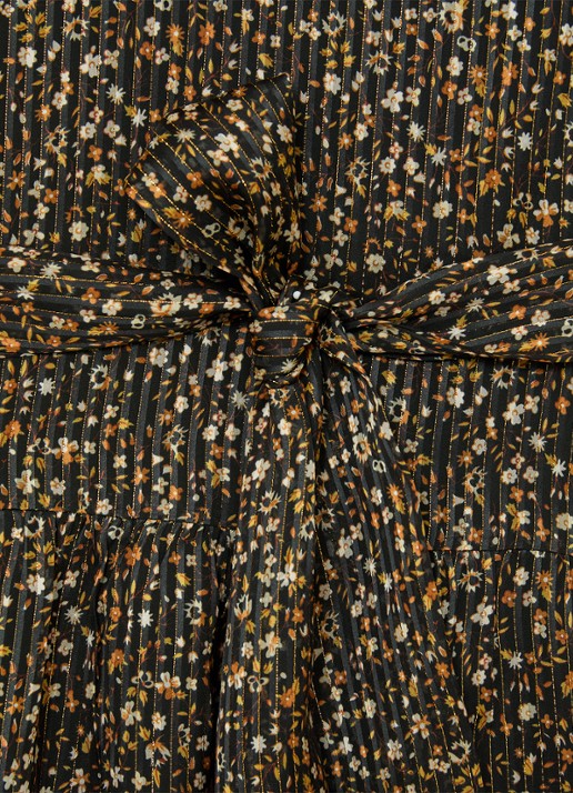 Reiss Darci mini jurk met bloemenprint en strikceintuur  - detail 4 zwart