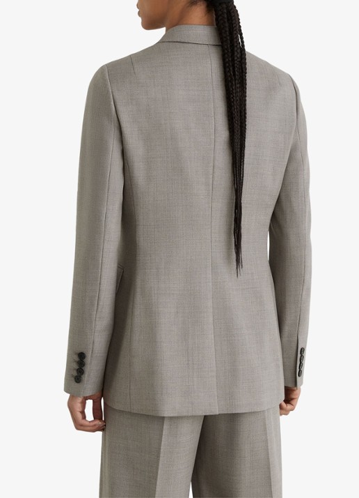 Reiss Darcy double-breasted blazer in wolblend - achterkant 5 grijsmele
