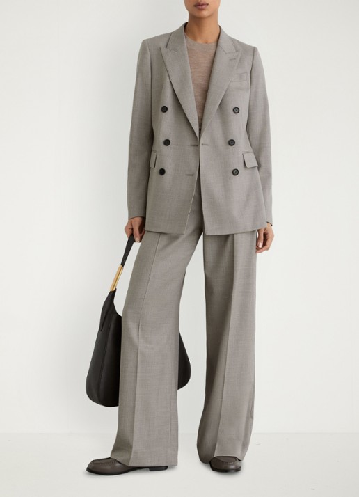 Reiss Darcy double-breasted blazer in wolblend - voorkant 7 grijsmele