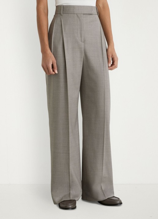 Reiss Darcy high waist wide fit pantalon in wolblend