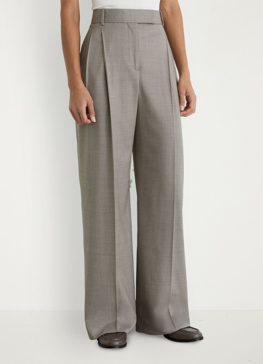 Reiss Darcy high waist wide leg pantalon in wolblend