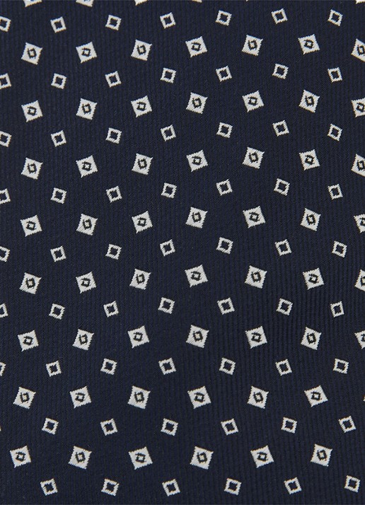 Reiss Dario stropdas in zijdeblend met print - detail 4 donkerblauw
