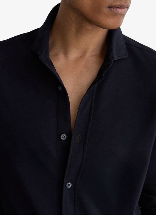 Reiss Dasilva regular fit overhemd - detail 5 donkerblauw