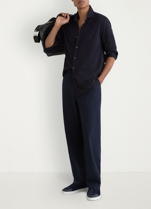Reiss Dasilva regular fit overhemd - voorkant 2 donkerblauw