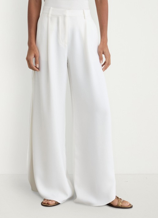 Reiss Deena high waist loose fit pantalon met split - detail 3 wit