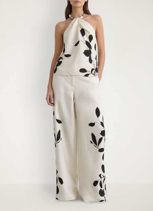 Reiss Delilah top met bloemenprint - voorkant 2 ivoor