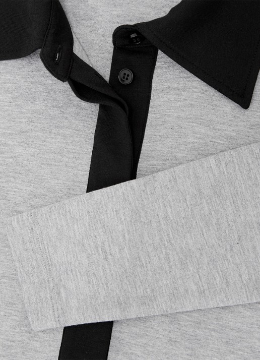 Reiss Denise fijngebreide trui  met polokraag - detail 4 grijs