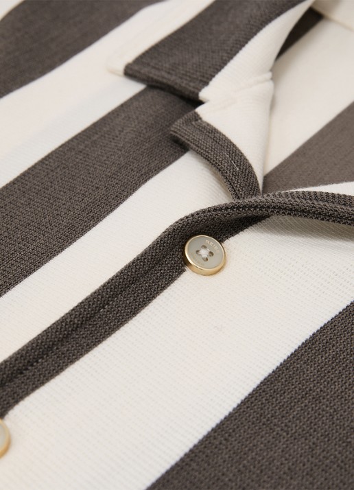 Reiss Dexter overhemd met streepprint  - detail 4 bruin