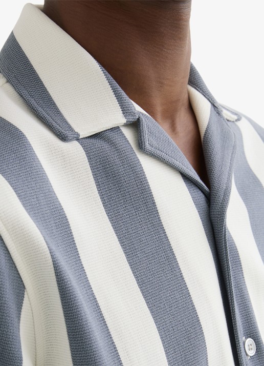 Reiss Dexter overhemd met streepprint  - detail 3 blauw