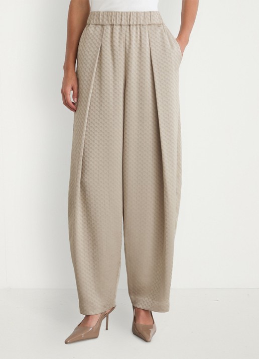 Reiss Dia high waist wide fit pantalon met jacquard dessin