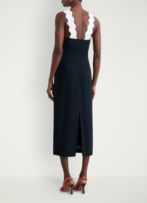 Reiss Dillon midi jurk met grafisch detail - achterkant multicolor