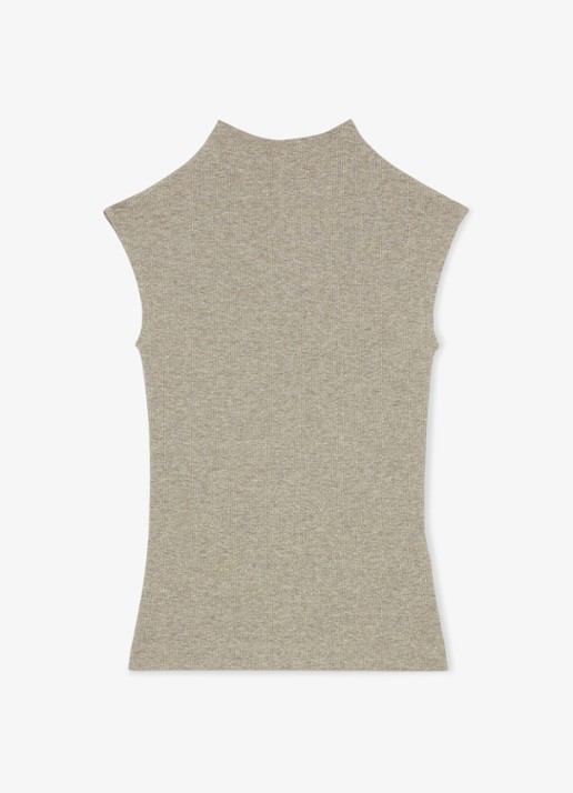 Reiss Dita ribgebreide top met lurex - voorkant 5 goud