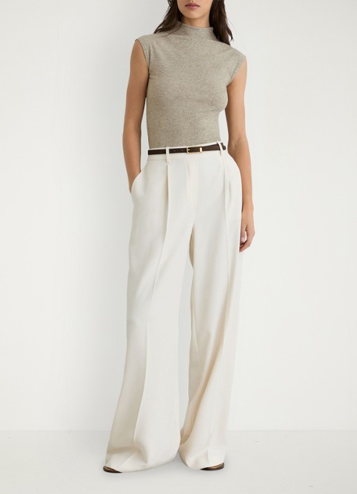 Reiss Dita ribgebreide top met lurex - voorkant 6 goud