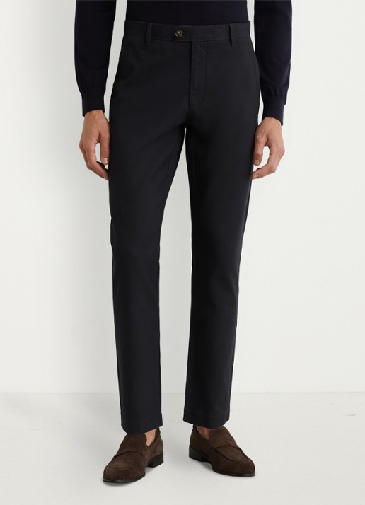 Reiss Dobby straight fit chino van katoen