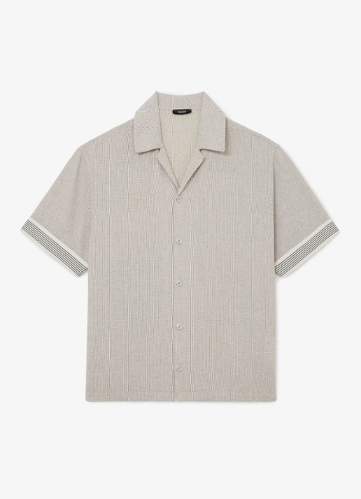 Reiss Dornie regular fit overhemd met streepprint - voorkant zwart