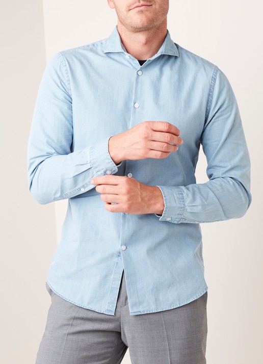 Reiss Draper regular fit overhemd van chambray - detail 2 jeans