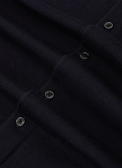 Reiss Drayton regular fit fijngebreid overhemd van wol - detail 5 navy / blauw