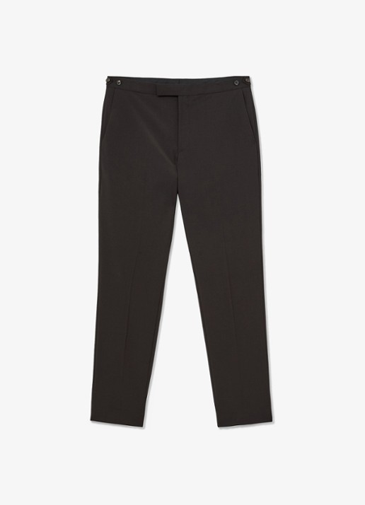 Reiss Dream regular fit pantalon in wolblend - voorkant donkerbruin