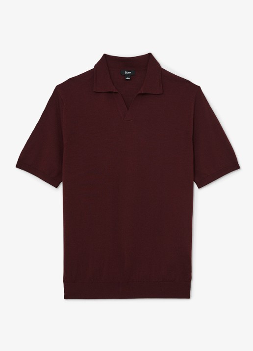 Reiss Duchie regular fit polo van merino wol - voorkant 2 rood