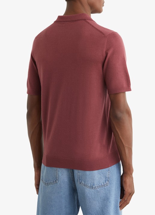 Reiss Duchie regular fit polo van merino wol - achterkant 4 roze