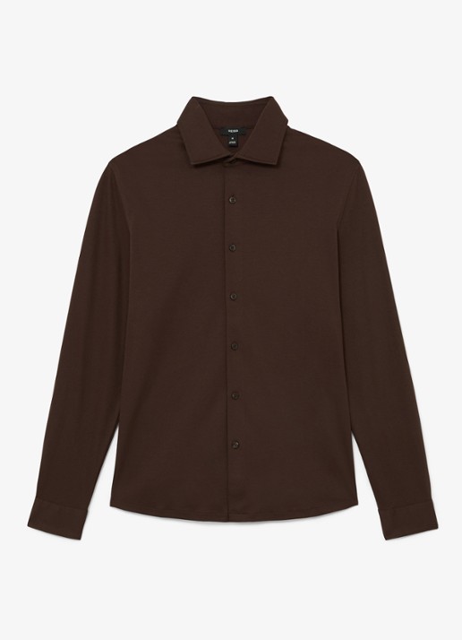 Reiss Duke slim fit overhemd - voorkant brown / bruin