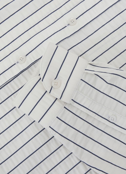 Reiss Dupree regular fit overhemd met streepprint en borstzak - detail 6 wit
