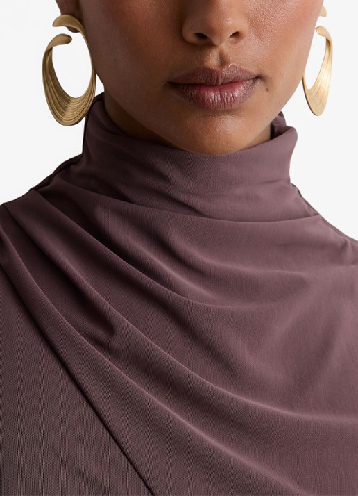 Reiss Dylan midi jurk met split - detail 7 bruin