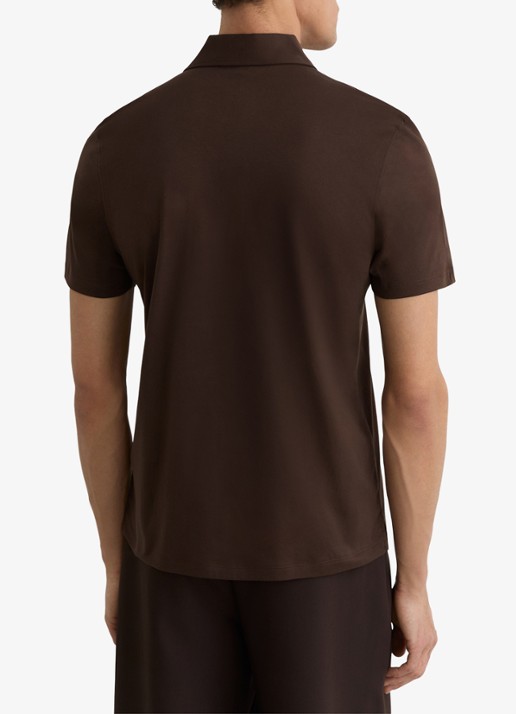 Reiss Earl regular fit polo van katoen - achterkant 6 brown / bruin