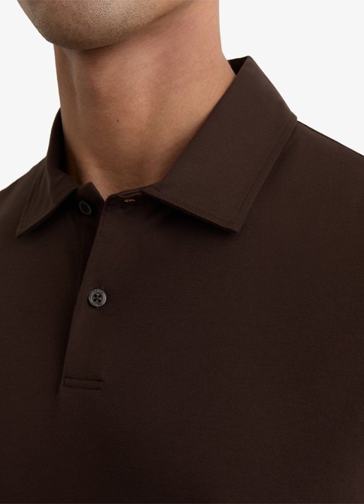 Reiss Earl regular fit polo van katoen - detail 4 brown / bruin