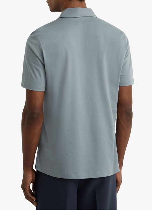 Reiss Earl regular fit polo van katoen - achterkant 3 steel blue / blauw