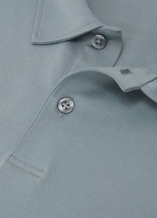 Reiss Earl regular fit polo van katoen - detail 6 steel blue / blauw