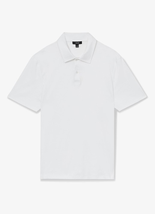 Reiss Earl slim fit polo met stretch - voorkant wit