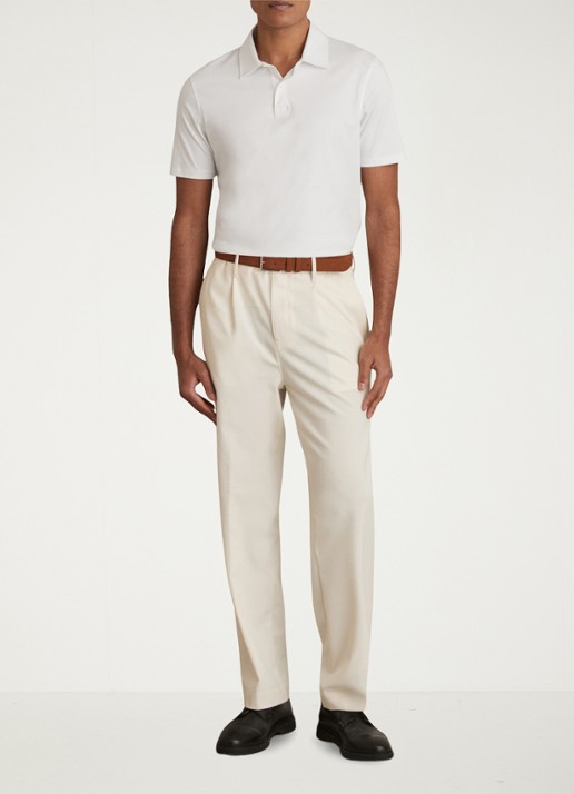 Reiss Earl slim fit polo met stretch - voorkant 2 wit
