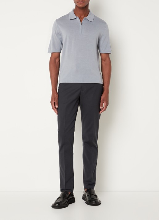 Reiss Eastbury slim fit chino met steekzakken  - voorkant 5 staalblauw