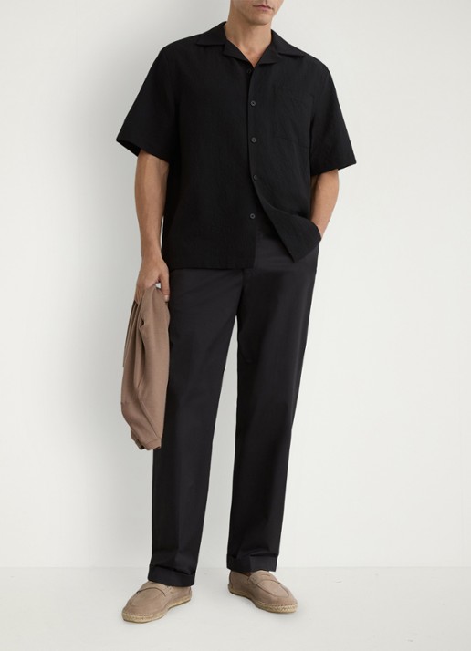 Reiss Eclipse regular fit overhemd met borstzak - voorkant 6 black / zwart