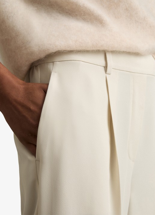 Reiss Eden high waist wide fit pantalon met steekzakken - detail 5 creme