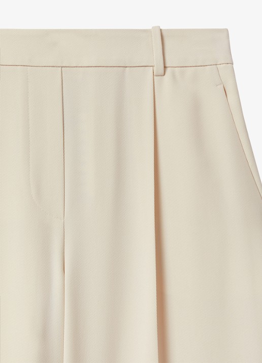 Reiss Eden high waist wide fit pantalon met steekzakken - detail 6 creme