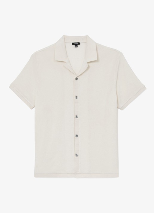 Reiss Eden overhemd van badstof - voorkant 5 white / wit