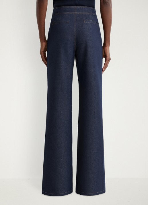 Reiss Edie flared broek met doorgestikte details - achterkant 4 indigo