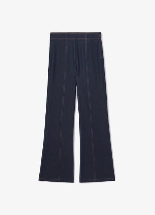 Reiss Edie flared broek met doorgestikte details - voorkant 5 indigo