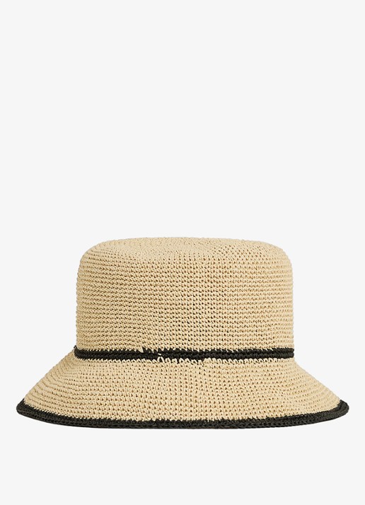 Reiss Edith hoed van raffia - achterkant 2 beige