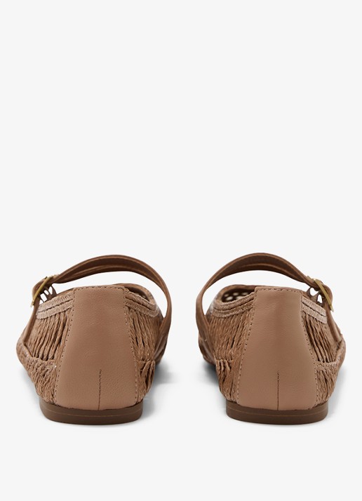 Reiss Eizabeth ballerina met gevlochten detail - detail 2 lichtbruin