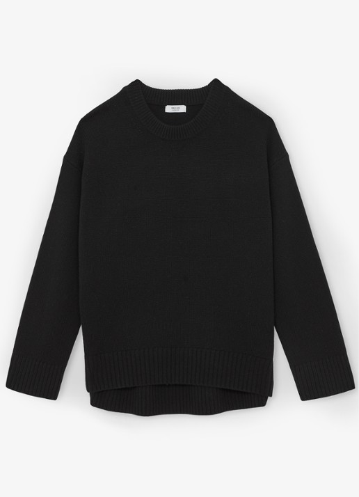 Reiss Ella fijngebreide trui in wolblend - voorkant 5 black / zwart