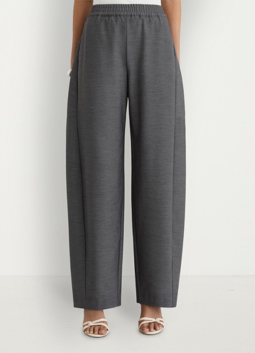 Reiss Elle high waist wide fit pantalon met gemêleerd dessin